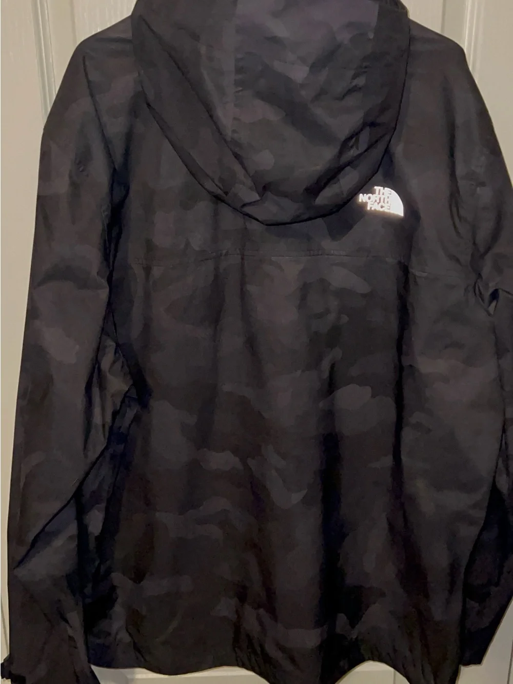 The North Face Men's Black Camo Hooded Rain Jacket